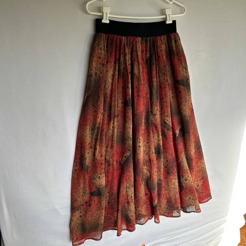 Vtg Fairygrunge Layered Chiffon Pockets Pull On Midi Maxi Skirt Womens M L Y2k - Picture 4 of 14